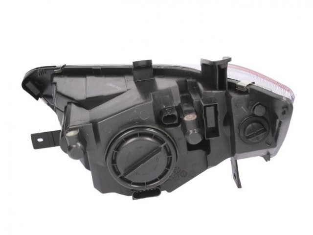 Mitsubishi Colt VI. 2008.10.01-2012.12.31  utángyártott új jobb első fényszóró H4 3/5 a. fekete házas (motorral) DEPO
