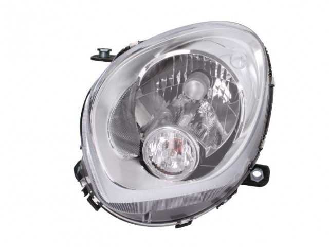 Mini Countryman (R60) 2010-2016 utángyártott új bal első fényszóró H4 fehér villogóval (motorral) DEPO