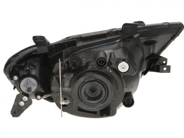 Mitsubishi L200 2005.12.01-2014.12.31 utángyártott új bal első fényszóró H4 dupla fülkés, fehér (motoros) DEPO