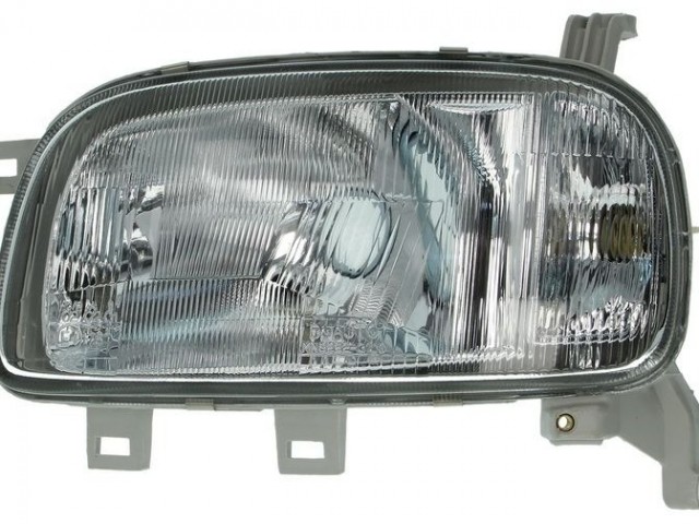 Nissan Micra K11 1992.08.01-1998.01. utángyártott új bal első fényszóró H4 beép. fehér villogóval DEPO