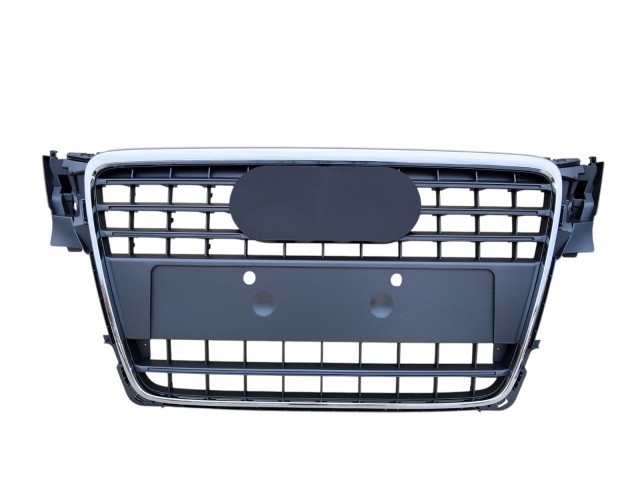 Audi A4 B8 2007.11.01-2012.01.31 utángyártott új hűtődíszrács króm kerettel