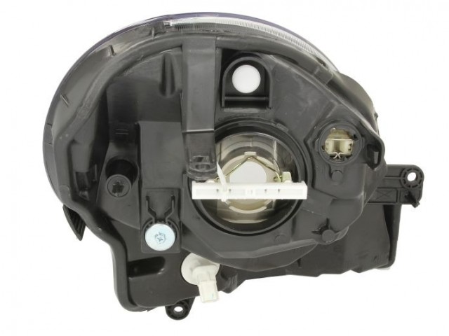 Renault Kangoo II 2008.02.01-2013.06.30 utángyártott új bal első fényszóró H4 fekete házas (motoros) TYC