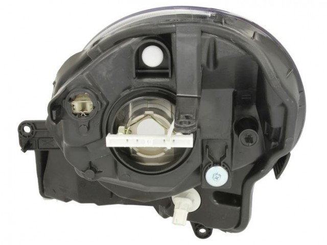 Renault Kangoo II 2008.02.01-2013.06.30 utángyártott új jobb első fényszóró H4 fekete házas (motoros) TYC