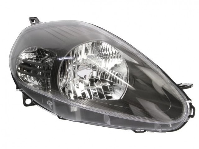 Fiat Grande Punto   2005.10.01-2008.10.30 utángyártott új jobb első fényszóró H4 fekete házas (motorral) TYC