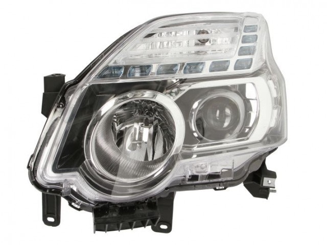 Nissan X-Trail 2011.01.01-2014.04.30 utángyártott új bal első fényszóró H1/H11 fekete házas (motorral) DEPO