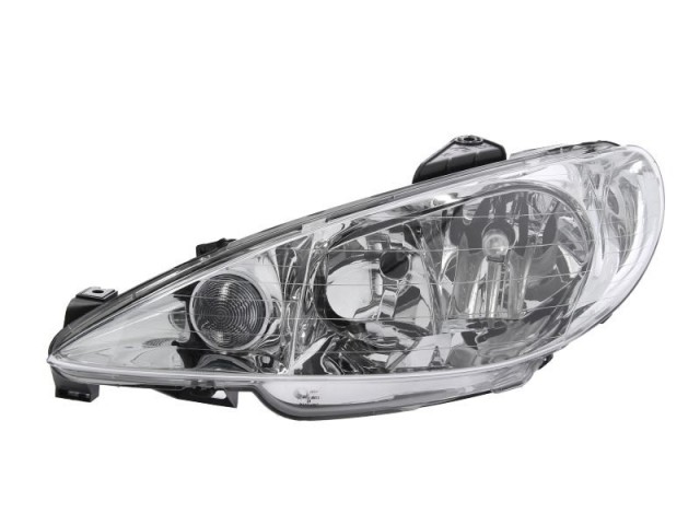 Peugeot 206 1998.09.01-2005.11 utángyártott új bal első fényszóró 2H7 (belülr. áll) DEPO