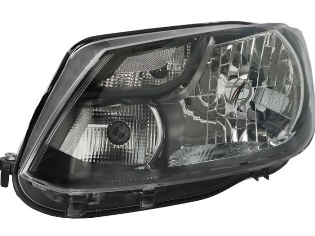 Volkswagen Caddy III. 2013.05.01-2015.05.30 utángyártott új bal első fényszóró H4 + napp.fény.  (motorral) TYC