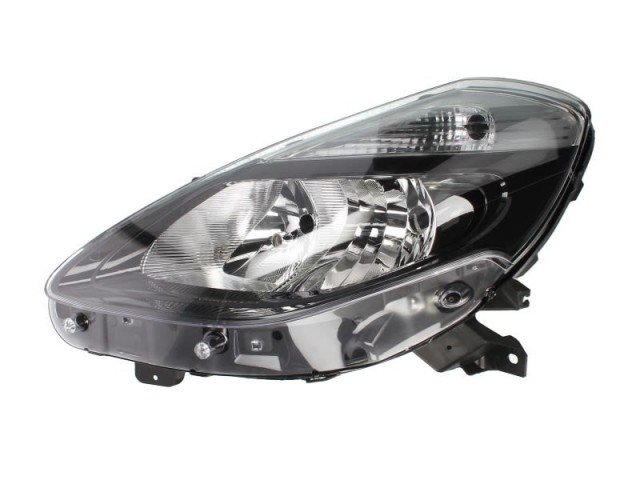 Renault Clio III. 2009.01.01-2012.10.31 utángyártott új bal első fényszóró 2H7 fekete házas (motoros) DEPO