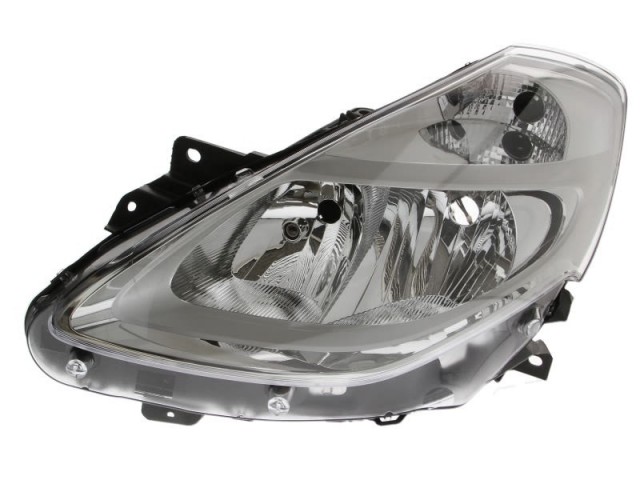 Renault Clio III. 2009.01.01-2012.10.31 utángyártott új bal első fényszóró 2H7 króm házas (motoros) DEPO