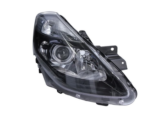 Renault Clio III. 2009.01.01-2012.10.31 utángyártott új jobb első fényszóró H1/2H7 fekete házas (motoros) DEPO