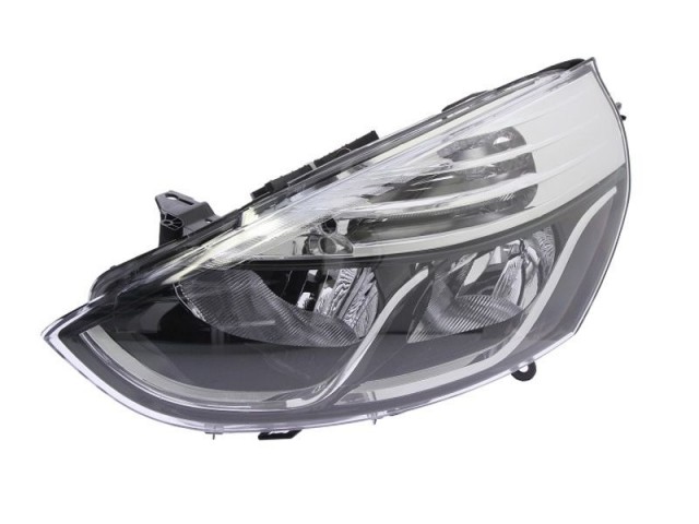Renault Clio IV 2012.11.01-2016.01.01, Clio Grandtour  2013.03.01-2016.01.01 utángyártott új bal első fényszóró H1/H7 króm házas (motorral) DEPO