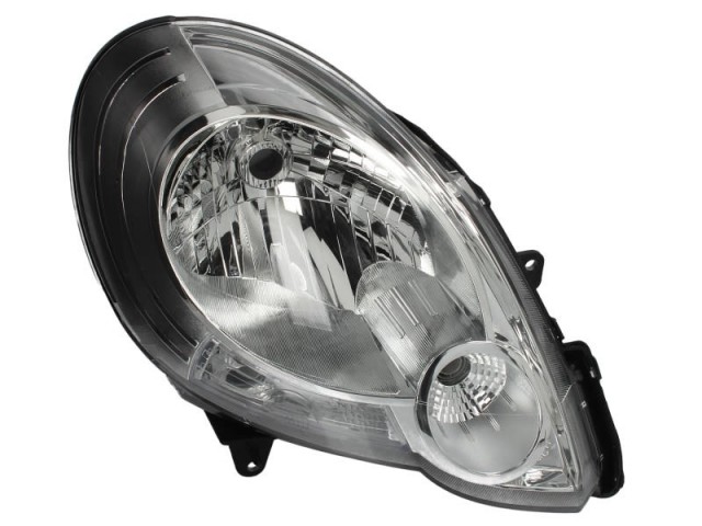 Renault Kangoo II 2008.02.01-2013.06.30 utángyártott új jobb első fényszóró H4 króm házas (motoros) DEPO