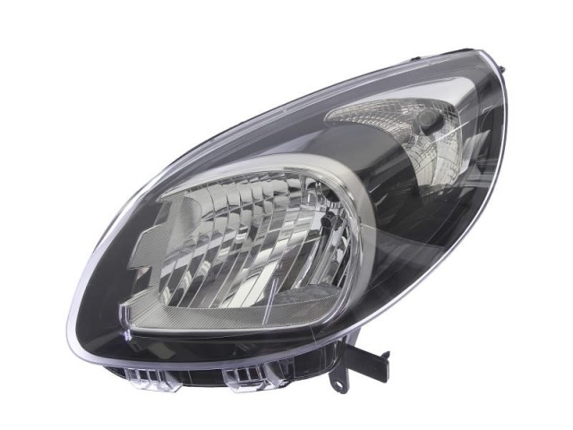 Renault Kangoo 2013.07.01-2021.04.30 utángyártott új bal első fényszóró H4 fekete házas (motoros) DEPO