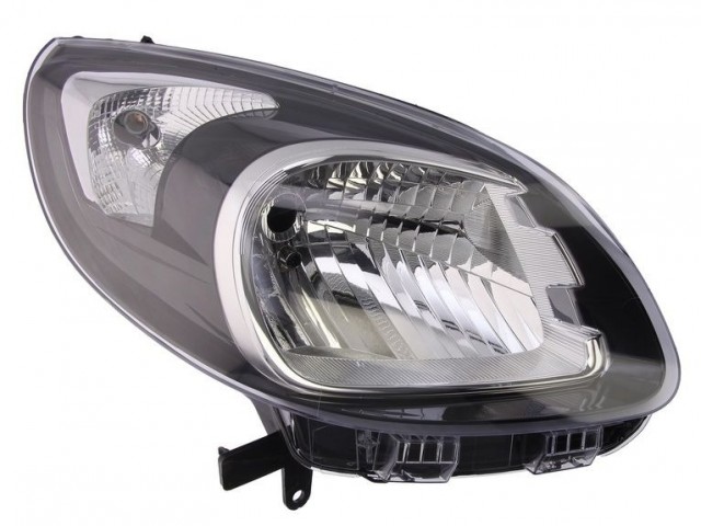 Renault Kangoo 2013.07.01-2021.04.30 utángyártott új jobb első fényszóró H4 fekete házas (motoros) DEPO