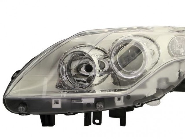 Renault Laguna 2007.10.01-2011.01.31 utángyártott új bal első fényszóró 2H7 króm házas (motoros) DEPO