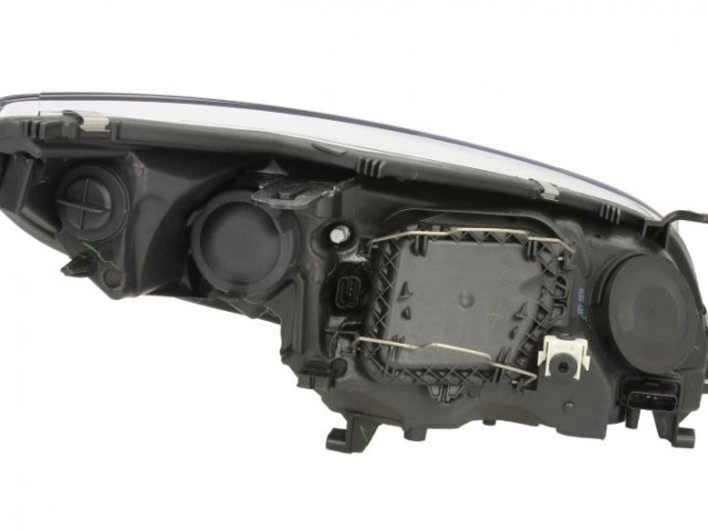 Renault Megane III. 2012.04.01-2013.12.31 utángyártott új bal első fényszóró 2H7 fekete-króm házas (motorral) DEPO