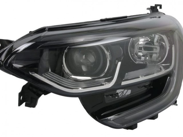 Renault Megane IV.   2016.03.01-2020.10.08  utángyártott új bal első fényszóró 2H7+LED fekete házas (motoros) DEPO