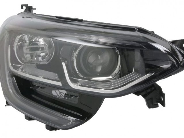 Renault Megane IV. 2016.03.01-2020.10.08 utángyártott új jobb első fényszóró 2H7+LED fekete házas (motoros) DEPO