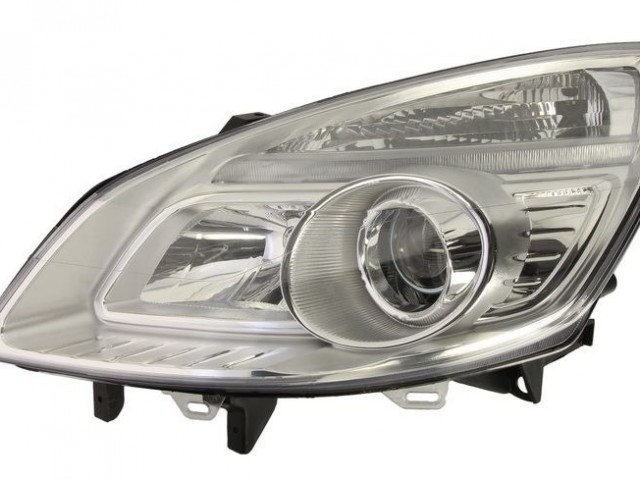 Renault Megane Scenic  2006.04.30-2009.05.31 utángyártott új bal első fényszóró H1/H7 króm házas (motoros) DEPO