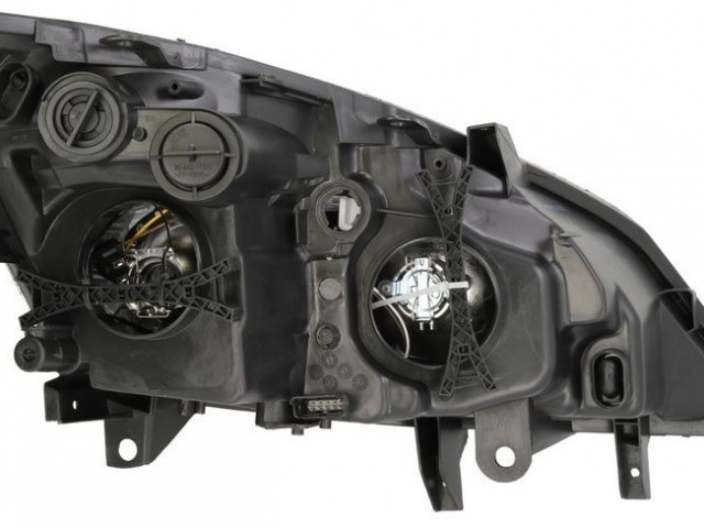 Renault Megane Scenic  2006.04.30-2009.05.31 utángyártott új bal első fényszóró H1/H7 króm házas (motoros) DEPO