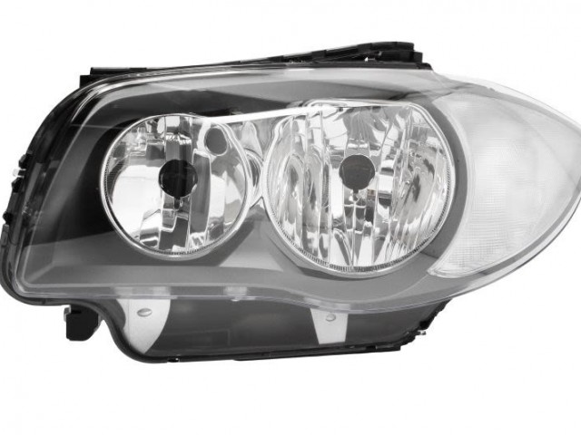 BMW 1 (E87) 2009.03.01-2011.05.31  utángyártott új bal első fényszóró 2H7 fek. h. (motoros) TYC