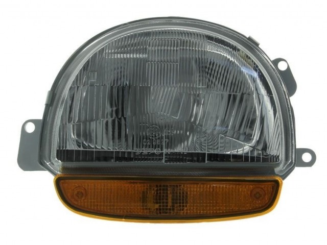 Renault Twingo 1993.05.01-1998.08.31 utángyártott új bal első fényszóró H4 sárga villogóval (BEL.ÁLL.) DEPO