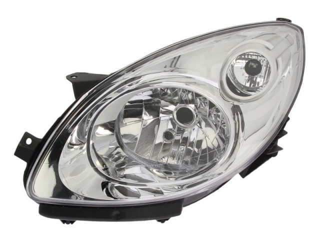 Renault Twingo   2007.08.01-2011.12.31 utángyártott új bal első fényszóró H4 króm házas (motoros) DEPO