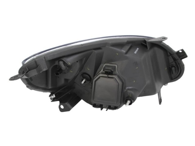 Renault Twingo 2007.08.01-2011.12.31 utángyártott új bal első fényszóró H4 fekete házas (motoros) DEPO