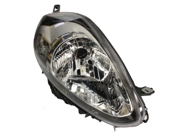 Fiat Punto Evo 2009.12.01-2011.12.31 utángyártott új jobb első fényszóró H4 króm h. (motorral) TYC