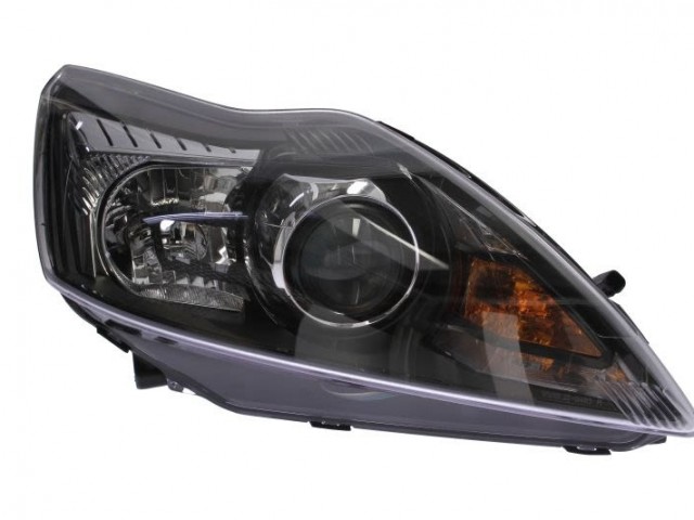 Ford Focus II. 2007.09.01-2011.02.28  utángyártott új jobb első fényszóró H1/H7 fek. h., kany.köv. (motorral)TYC