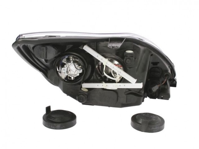 Ford Focus II. 2007.09.01-2011.02.28 utángyártott új bal első fényszóró H1/H7 króm h., kany.köv.(motorral) TYC
