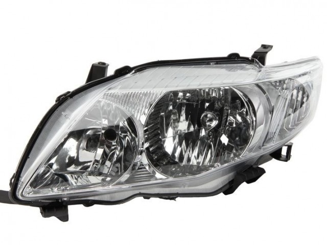 Toyota Corolla 2007-2010 E14 utángyártott új bal első fényszóró HB3/HB4 4 ajtós (motoros) DEPO