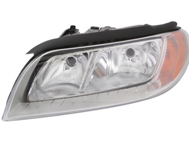 Volvo S80, V70, XC70 utángyártott új bal első fényszóró H9/H7/LED sárga vill. (motorral) DEPO