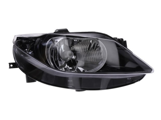 Seat Ibiza 6J 2008.05.01-2012.03.23 utángyártott új jobb első fényszóró H4 fekete házas  (motorral) TYC