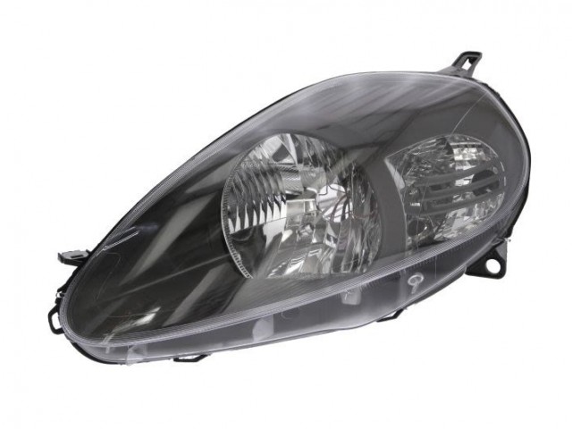 Fiat Grande Punto  2005.10.01-2008.10.30 utángyártott új bal első fényszóró H4 fekete házas (motorral) TYC