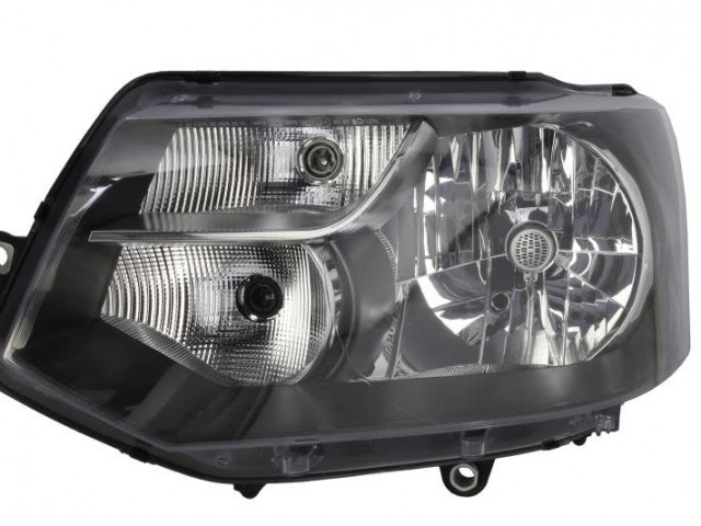 Volkswagen Transporter T5 2009.10.01-2015.06.30 utángyártott új bal első fényszóró H4 fekete h. (motorral) TYC