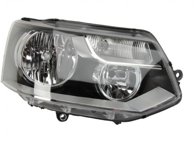 Volkswagen Transporter T5 2009.10.01-2015.06.30 utángyártott új jobb első fényszóró H7/H15 fekete h. (motorral) TYC
