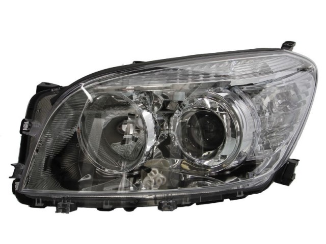 Toyota Rav 4 2005.11.01-2009.01.31 utángyártott új bal első fényszóró HB3/H11 króm h. (motorral) TYC
