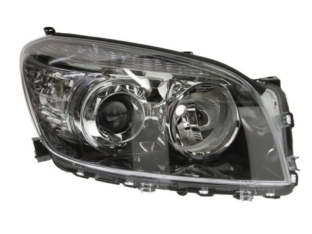 Toyota Rav 4  2005.11.01-2009.01.31 utángyártott új jobb első fényszóró HB3/H11 fekete h. (motorral) TYC