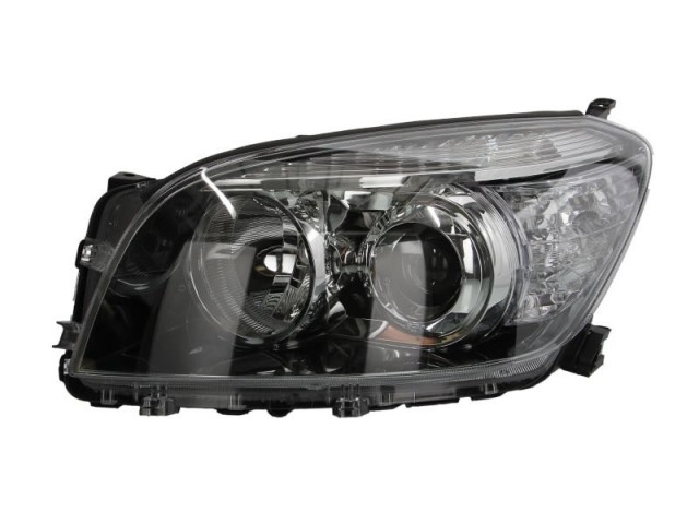Toyota Rav 4 2005.11.01-2009.01.31 utángyártott új bal első fényszóró HB3/H11 fekete h. (motorral) TYC