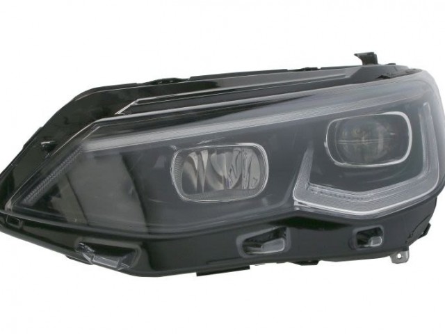 Volkswagen Golf VIII.  2019.11.01- utángyártott új bal első fényszóró LED elektr.nélk. fekete csíkos TYC