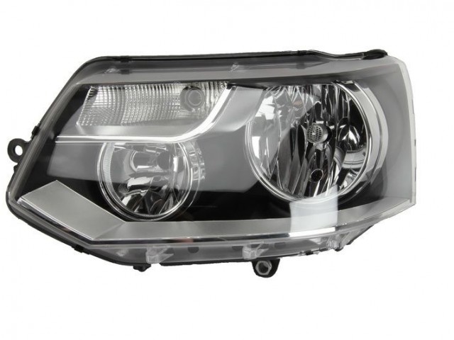 Volkswagen Transporter T5  2009.10.01-2015.06.30 utángyártott új bal első fényszóró H7/H15 fekete h. (motorral) TYC