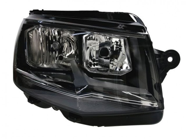 Volkswagen Transporter T6   2015.07.01-2020.01.31 utángyártott új jobb első fényszóró 2H7+napp.fény. fekete h. (motorral) TYC