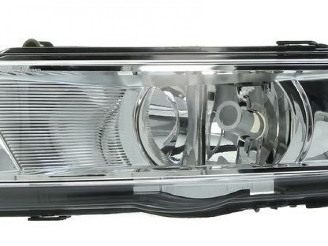 Skoda Rapid 2012- utángyártott új bal első ködlámpa H8 króm, stat.kanyar követő DEPO