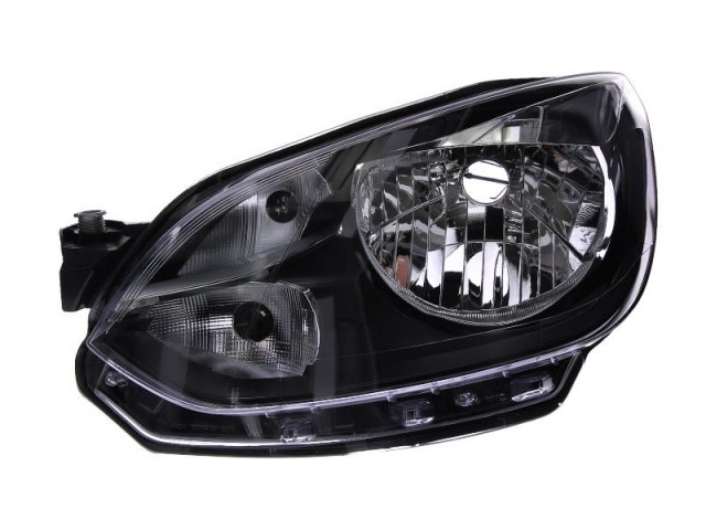 Volkswagen Up  2011.08.01-2016.05.30 utángyártott új bal első fényszóró H4 fekete házas (motoros) TYC
