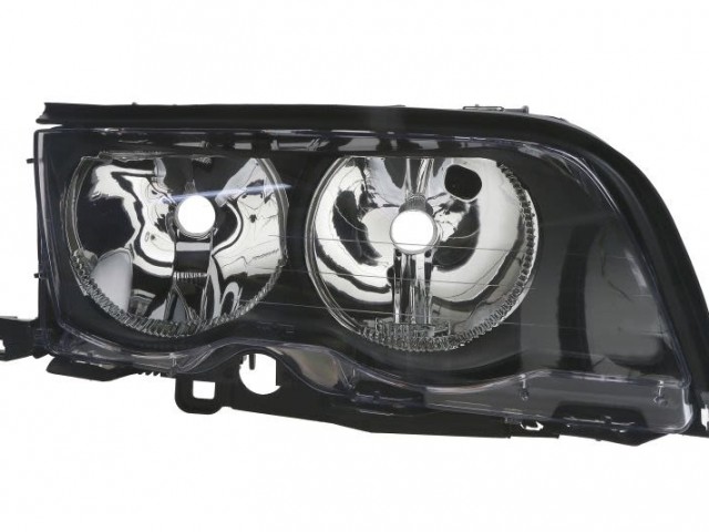 BMW 3 1999-2005 (E46)   1998.04.01-2001.08.31 utángyártott új jobb első fényszóró FF-H7 fekete házas (nem Coupé/Cabrio) TYC