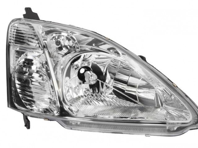 Honda Civic    2001.02.01-2003.12.31  utángyártott új jobb első fényszóró H4 3/5 ajtós, króm házas (motorral) TYC