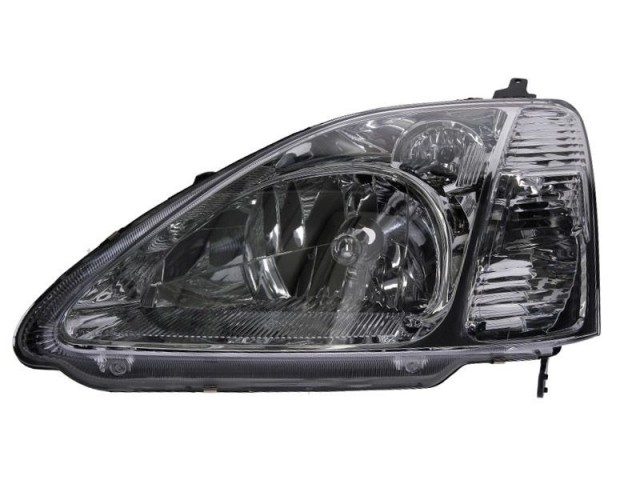 Honda Civic  2001.02.01-2003.12.31  utángyártott új bal első fényszóró H4 3/5 ajtós, króm házas (motorral) TYC
