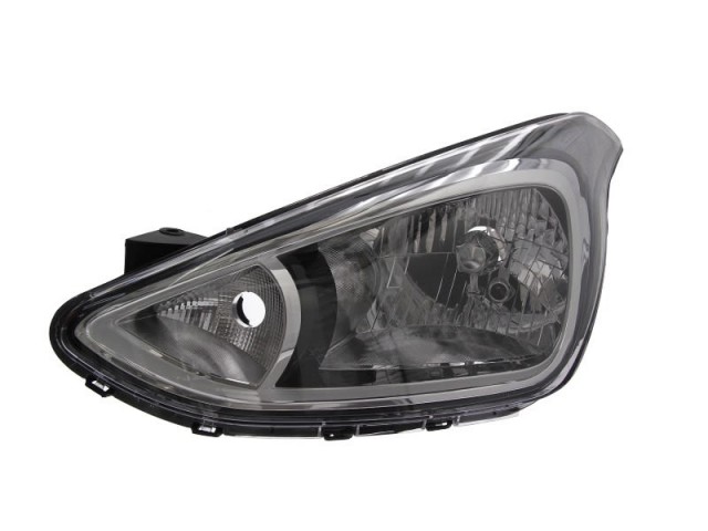 Hyundai I10 2013.11.01-2019.12.01 utángyártott új bal első fényszóró H4 fekete házas (motorral) TYC