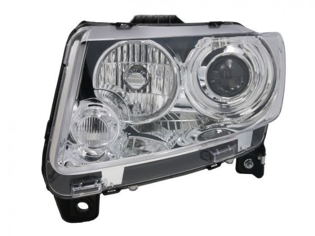 Jeep Grand Cherokee 2010.06.01-2013 utángyártott új bal első fényszóró H9/P27+7W króm (motorral) TYC